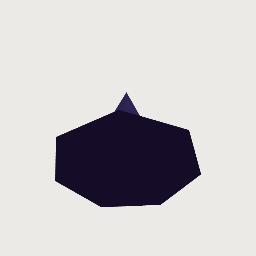 Wizard Hat low-poly 3D model, low back render