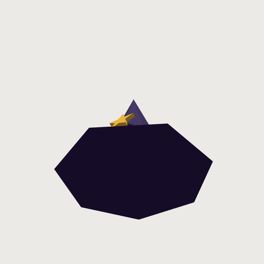 Wizard Hat low-poly 3D model, low render