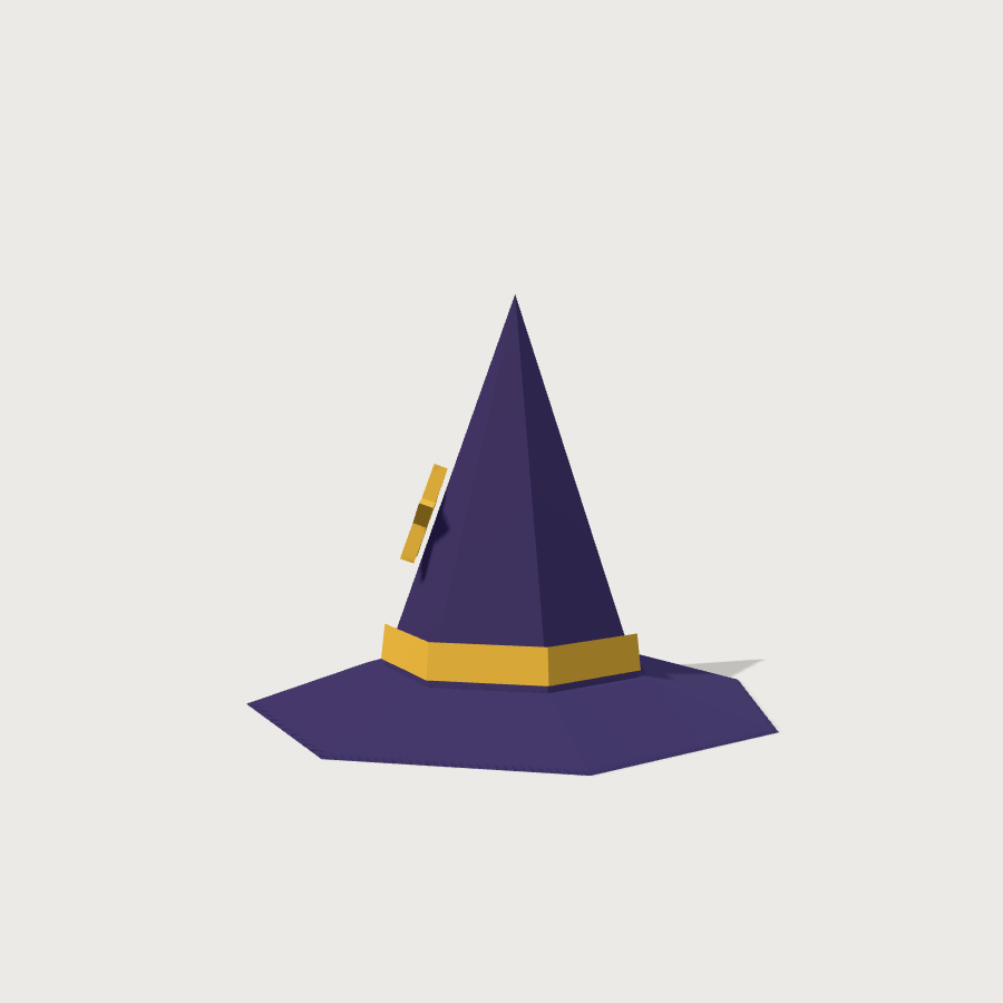 Wizard Hat low-poly 3D model, right render